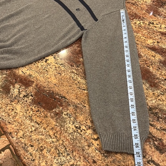 CHAPS Men’s XXL Sweater 100% Cotton, Long Sleeves, Gray/Navy, EUC - Picture 7 of 13